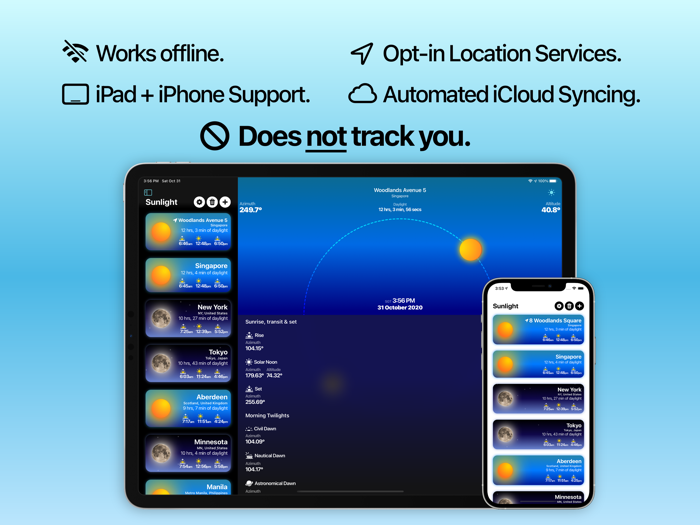 Sunlight − Rise  Set Times