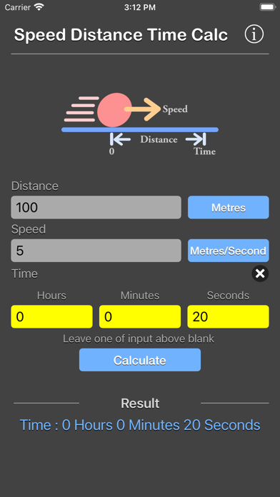 Speed Distance Time Calc screenshot 2