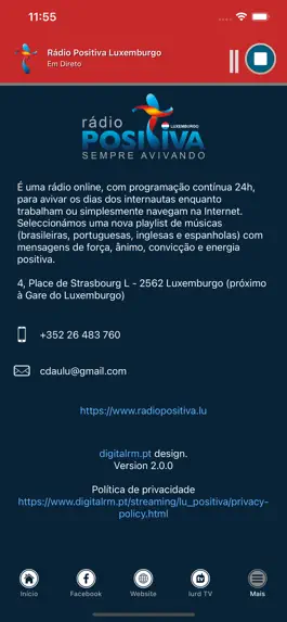 Game screenshot Rádio Positiva Luxemburgo apk