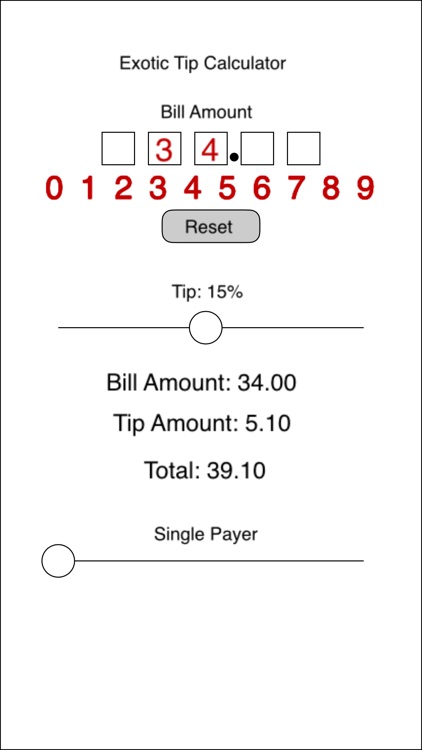 Exotic Tip Calculator