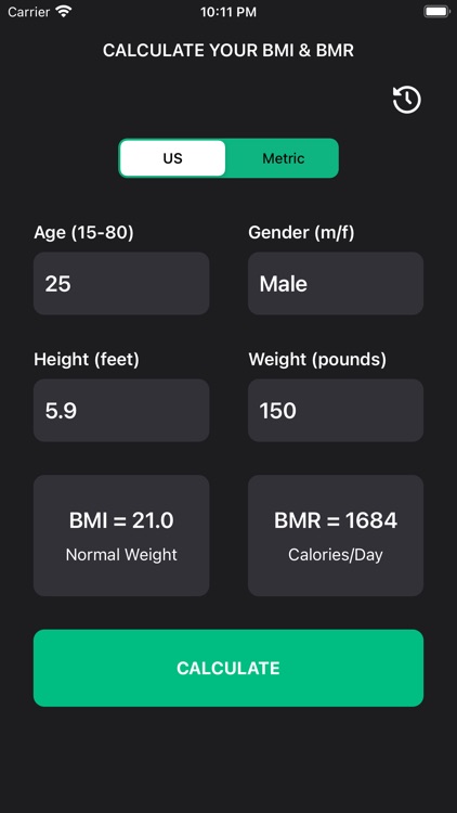 BMI Calculator + BMR