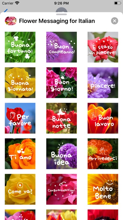 Flower Messaging for Italian