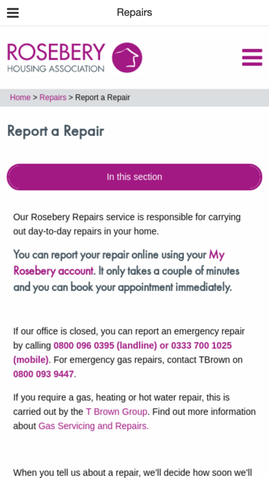 Rosebery Housing Association screenshot 4