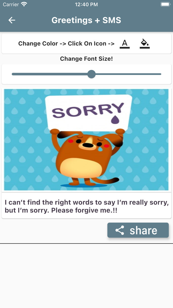 Sorry Card Status GIF Messages