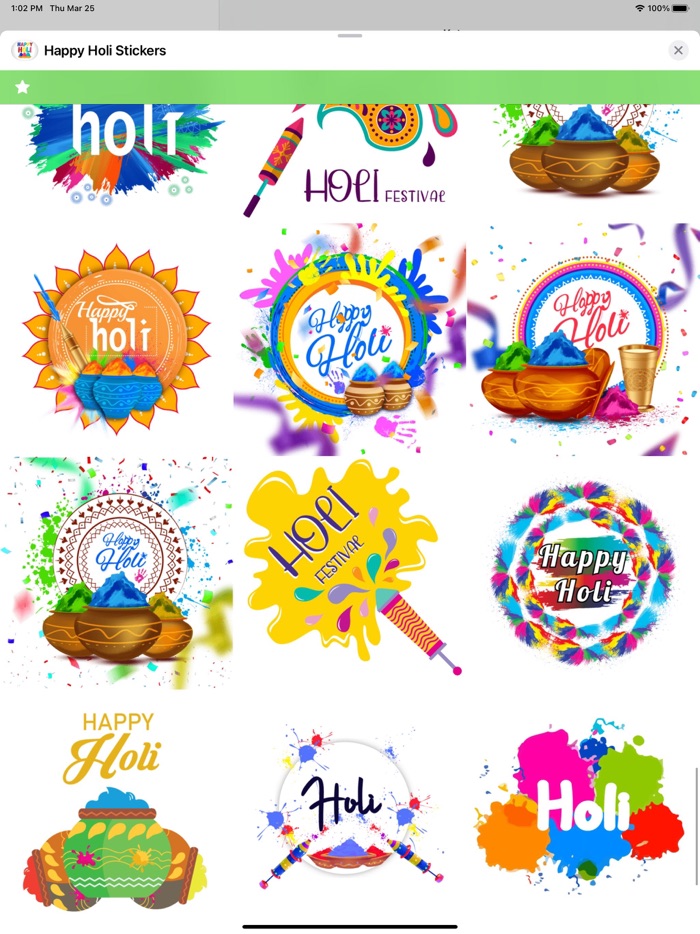 Happy Holi Stickers