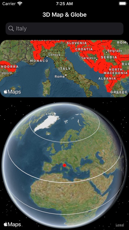 3D Map & Globe