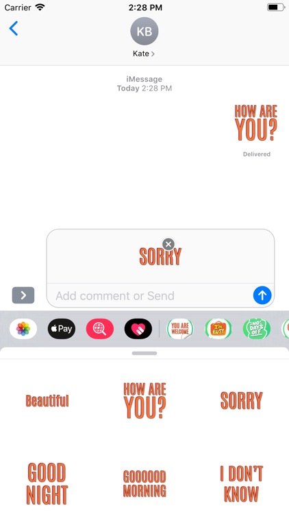 English Text Stickers