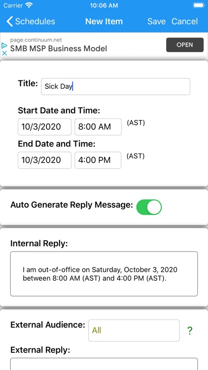 Out-of-Office Exchange Online screenshot-6