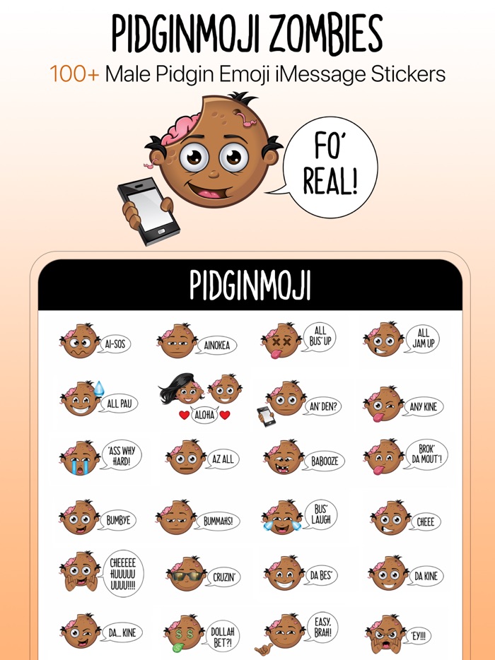 Pidginmoji Male Zombies