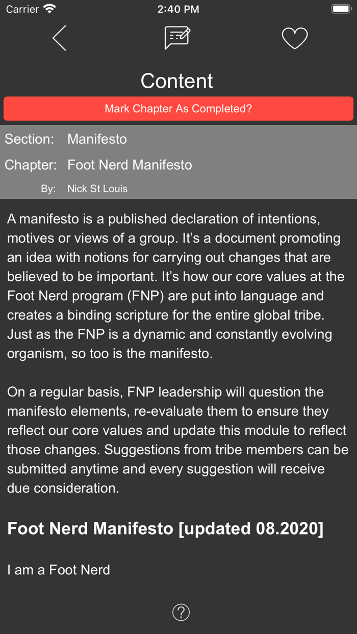 TFC Foot Nerd Program