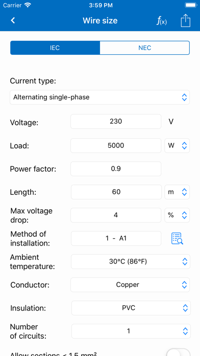 Electrical Calculations PRO screenshot 2