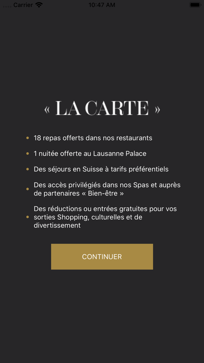 La Carte - Lausanne Palace