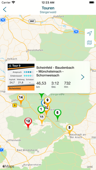 BikeGuide Steigerwald screenshot 2