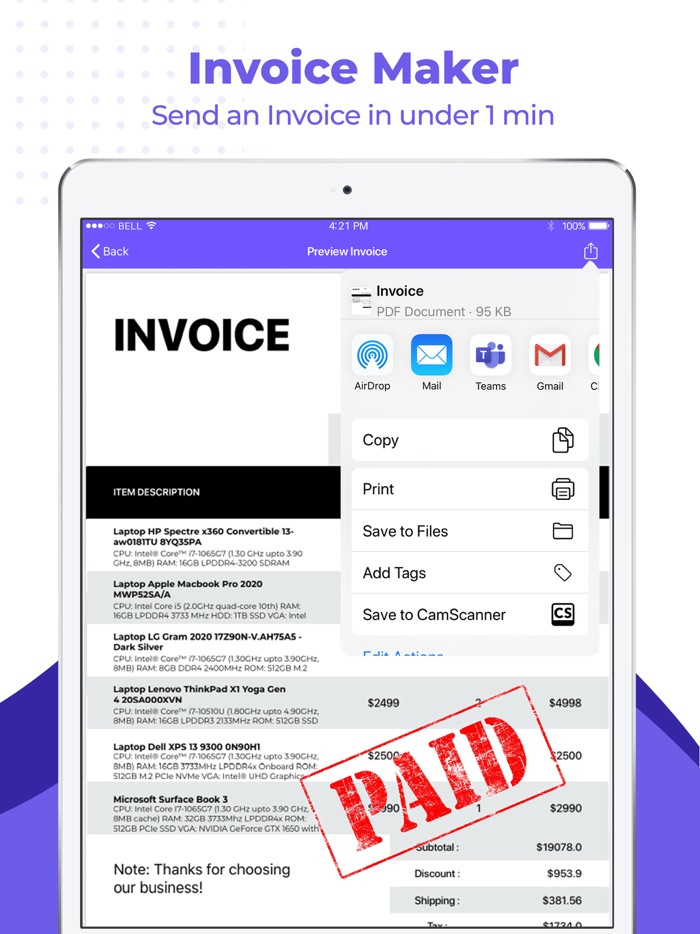 Invoice Maker, Simple Bills