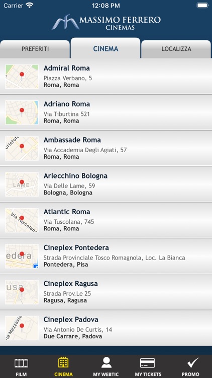 Webtic Ferrero Cinemas