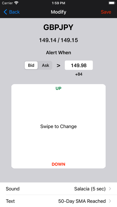 How to cancel & delete Forex Price Alerts from iphone & ipad 4