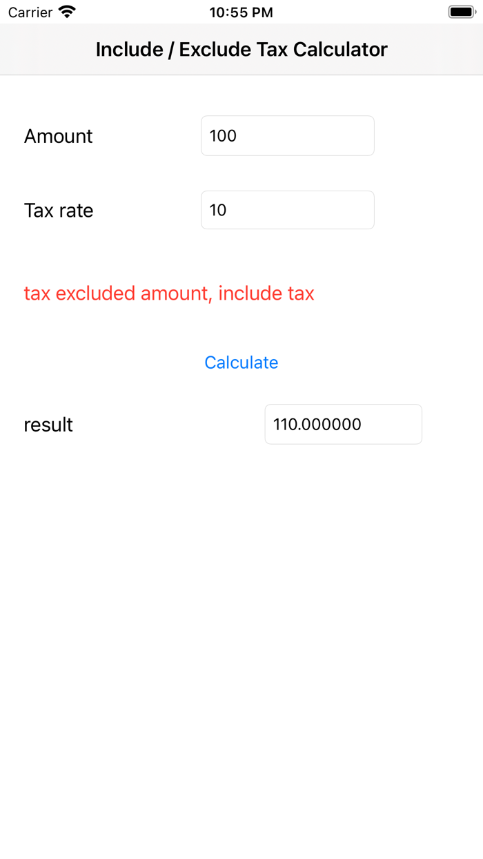 Incl.  Excl. Tax Calculator