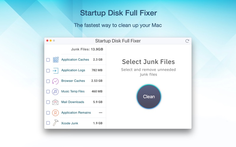 startup disk full fixer