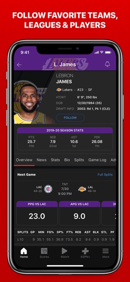 ESPN: Live Sports & Scores app screenshot