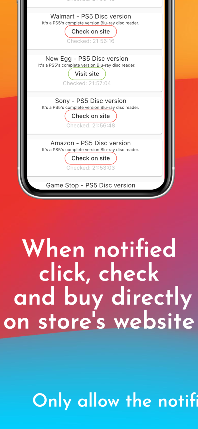 PS5 Stock Alert Notifier