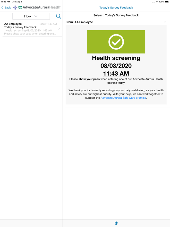 SafeCheck with Advocate Aurora
