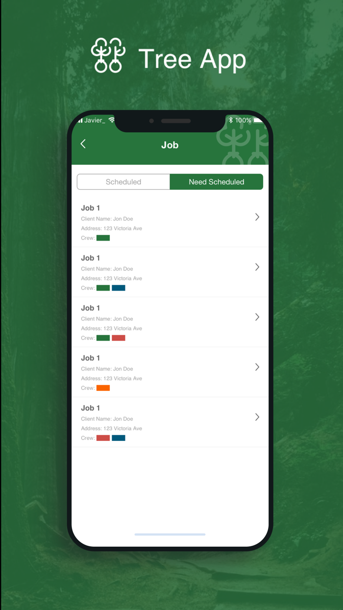 Tree App Scheduler