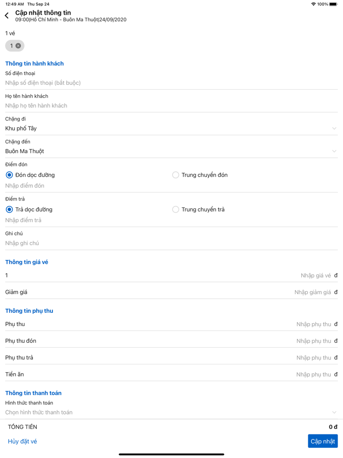 VeXeRe Quản lý Nhà xe