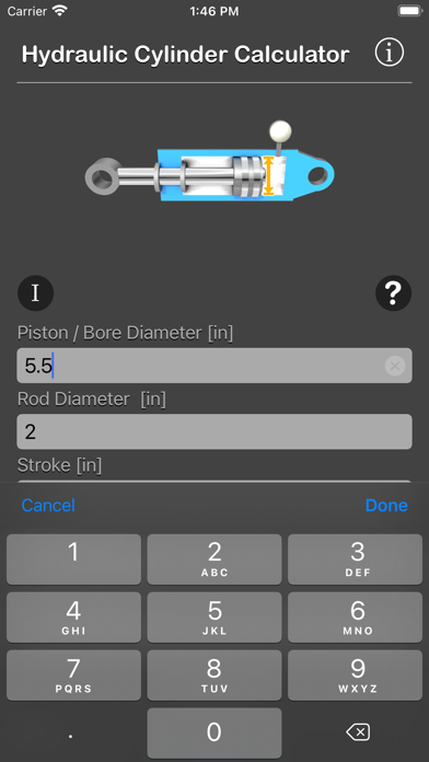 Hydraulic Cylinder Calc screenshot 3