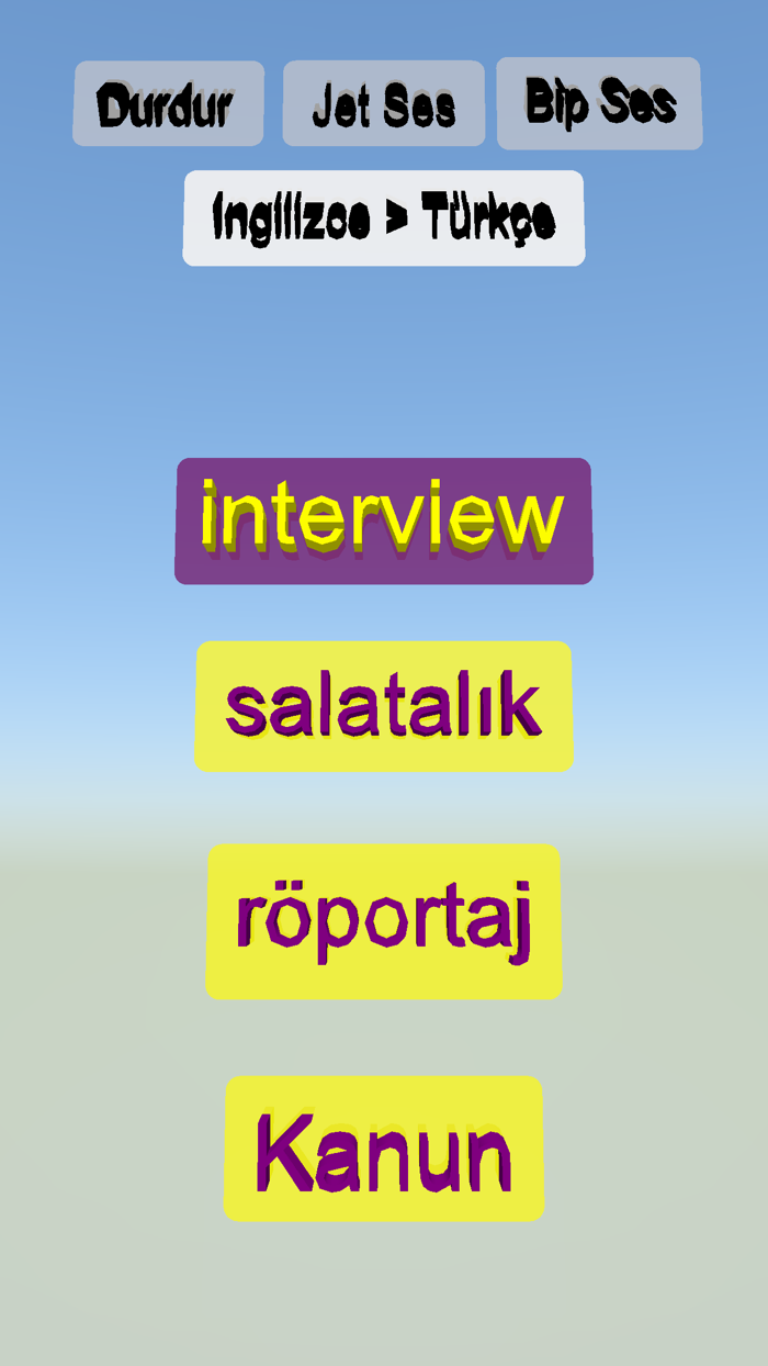 Kelime oyunu ingilizce türkçe