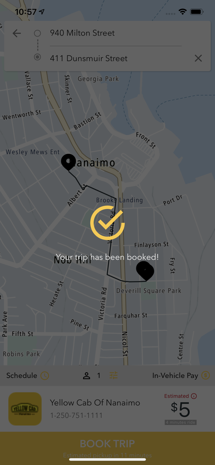 Yellow Cab Nanaimo App