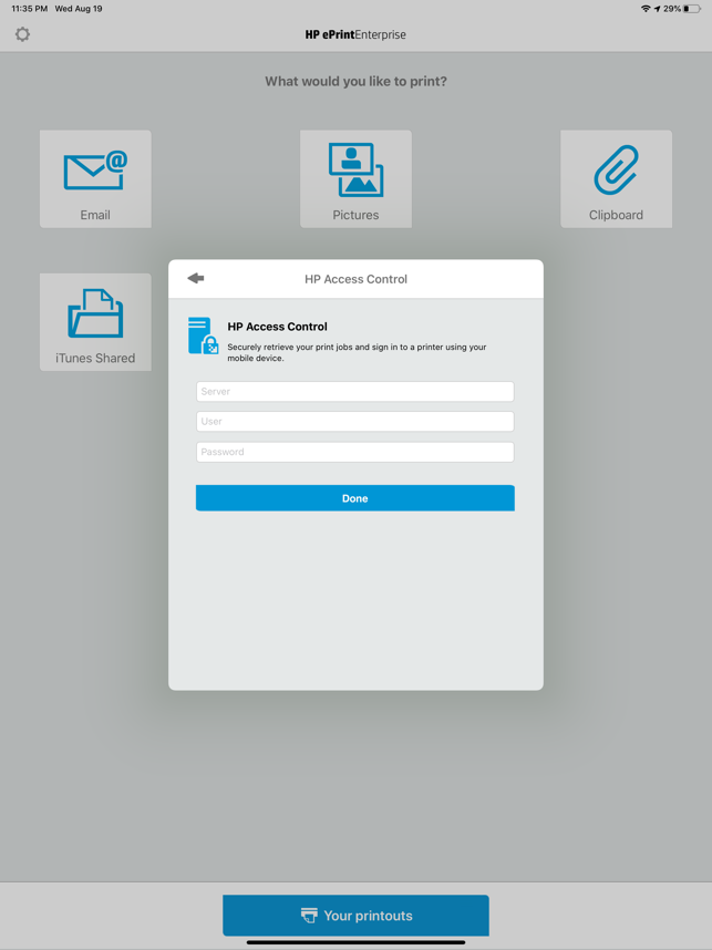 ‎HP ePrint Enterprise Screenshot