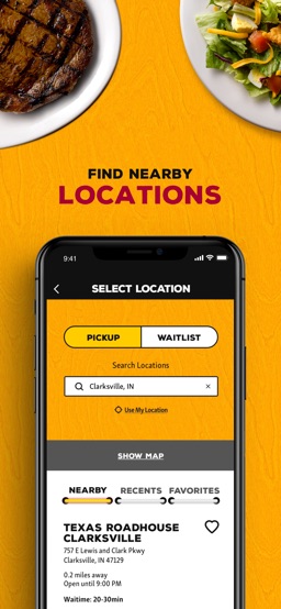 Texas Roadhouse Mobile app screenshot
