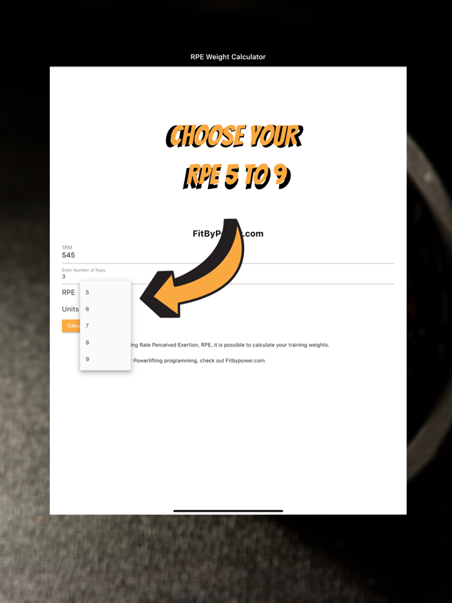 ‎RPE Weight Calculator Capture d'écran