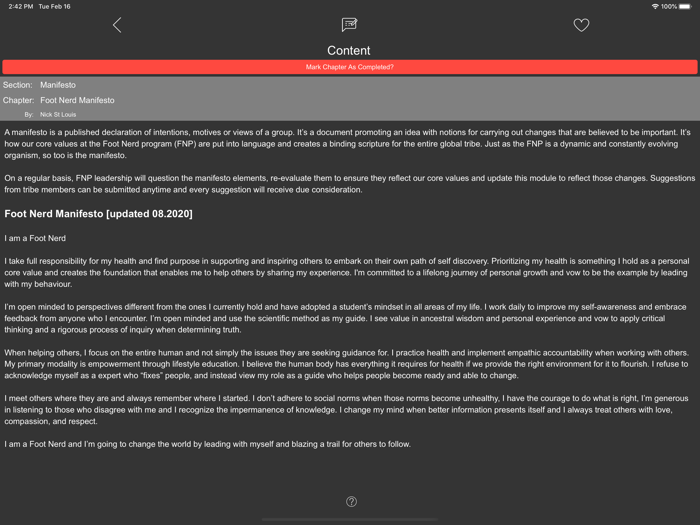 TFC Foot Nerd Program