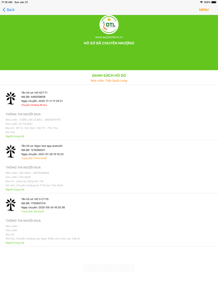 DTL-Quản lý Truy xuất Hoa Lan