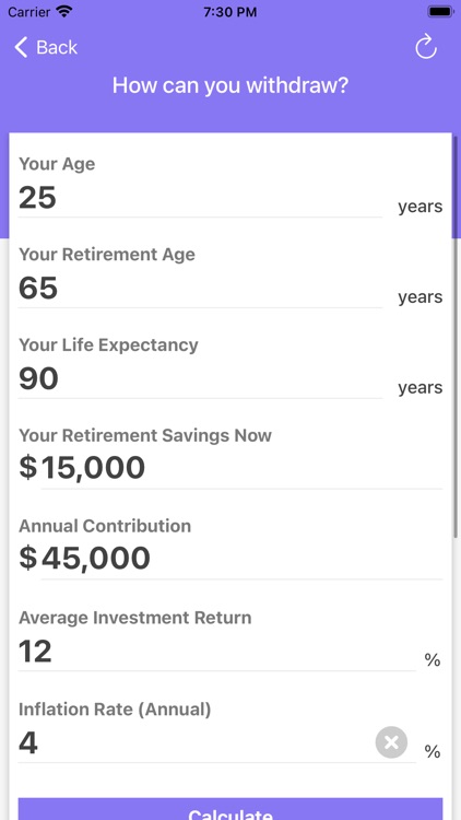 Retirement Calculator - Calc