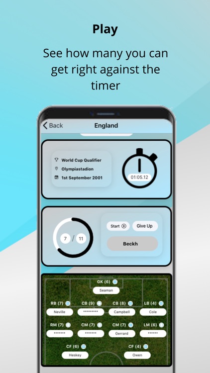 Teamsheet - Football Quiz