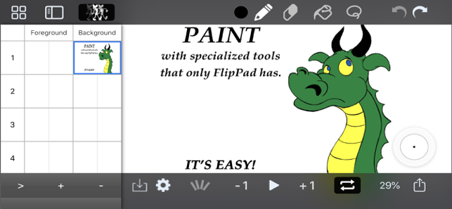 Capture d'écran de l'application DigiCel FlipPad Animation