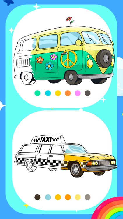 Magic cars coloring pages