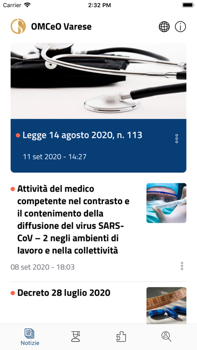 Screenshot of OMCeO Varese1