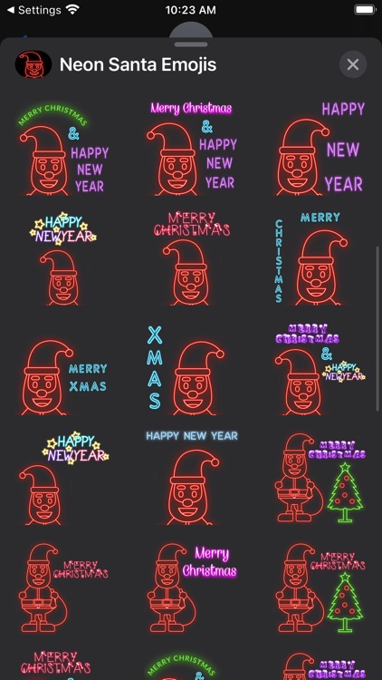 Neon Santa Emojis