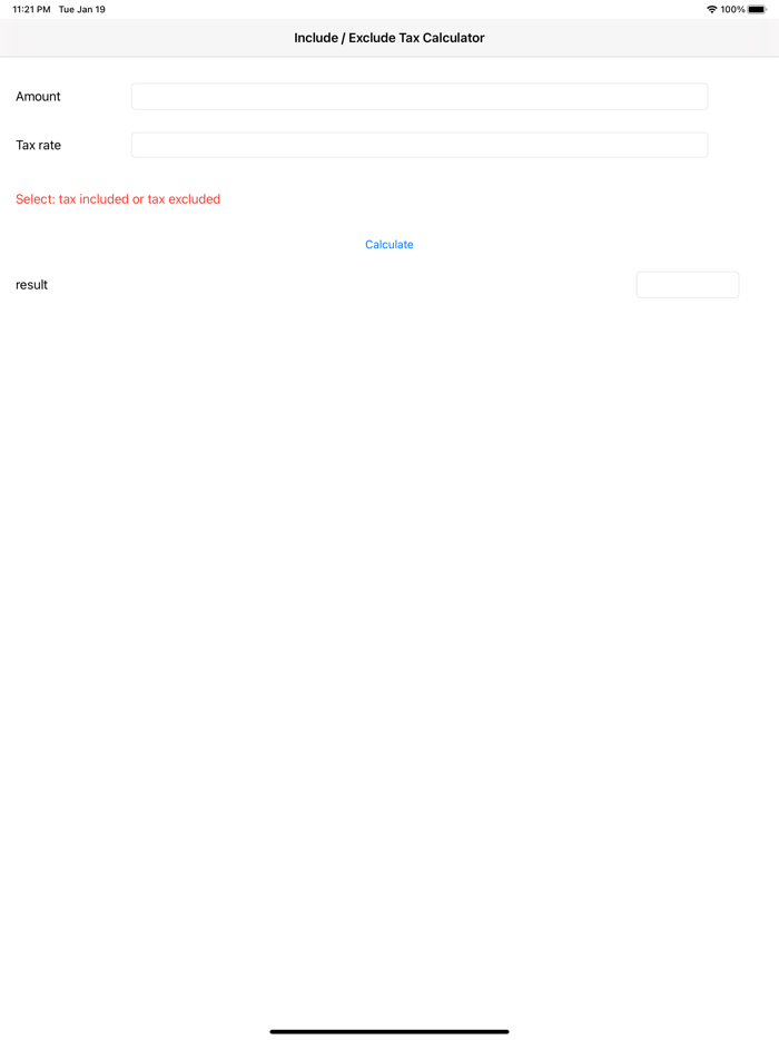 Incl.  Excl. Tax Calculator