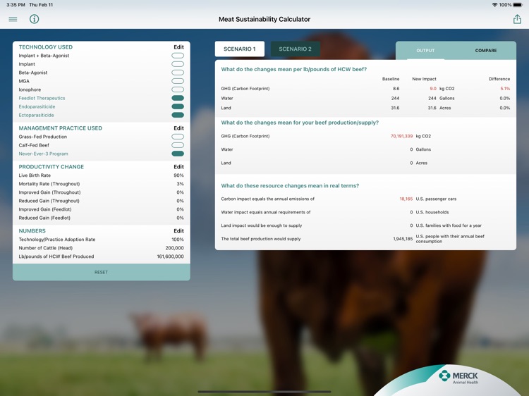 Meat Sustainability Calculator