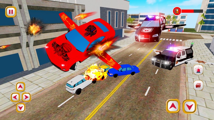 Flying Police Car Simulator-3D