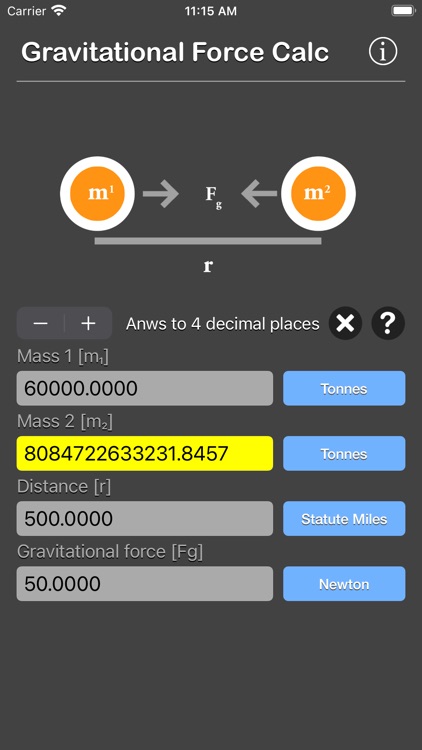 Gravitational Force Calculator screenshot-6