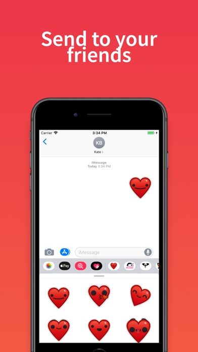 Heart stickers Emojis for text screenshot 3