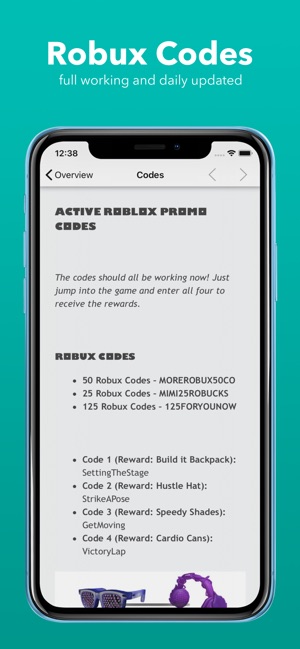 Skins Codes Pour Roblox Dans L App Store - robux quotidiens
