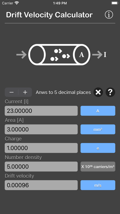 Drift Velocity Calculator screenshot 2