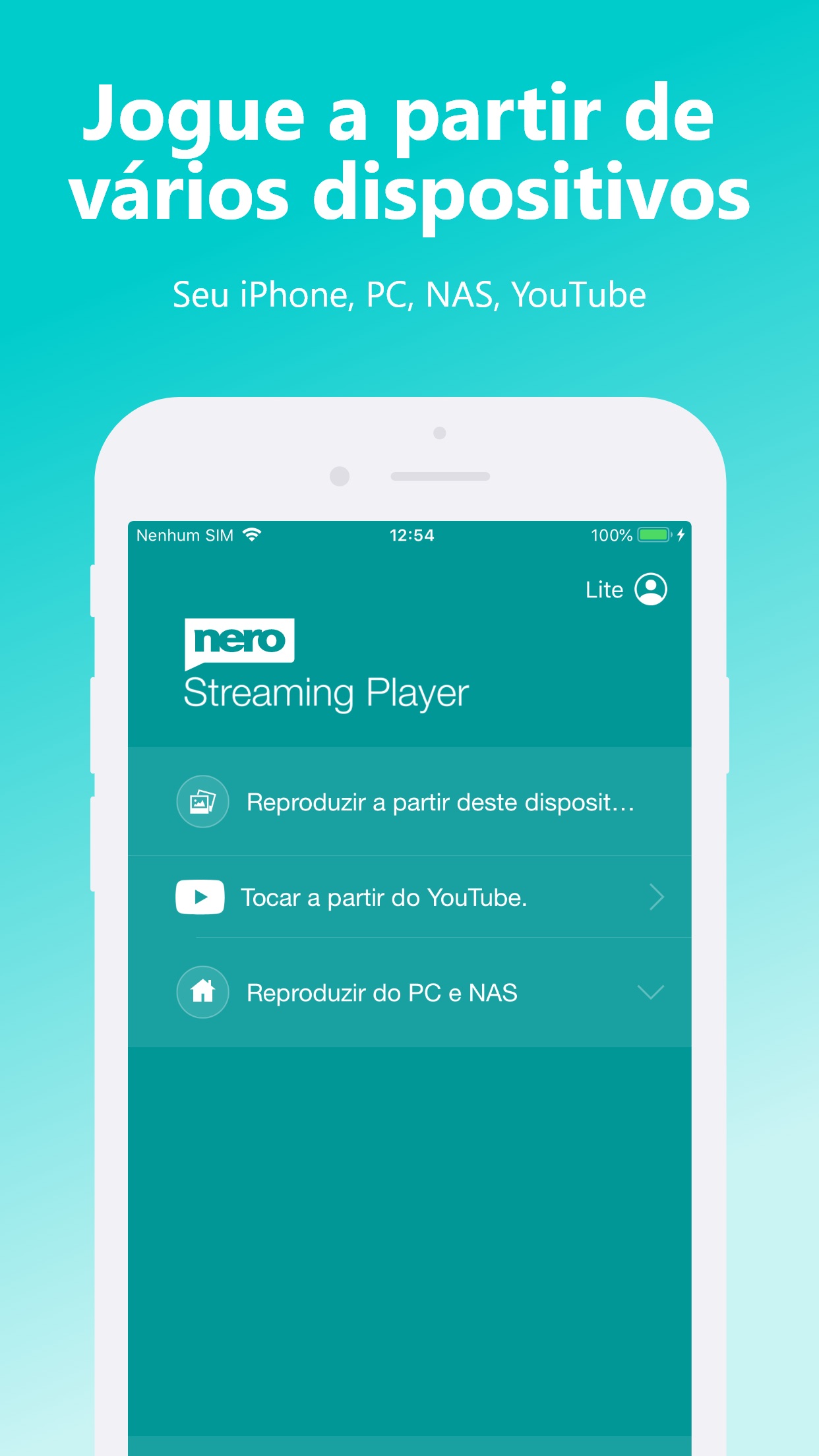 Screenshot do app Nero Streaming Player