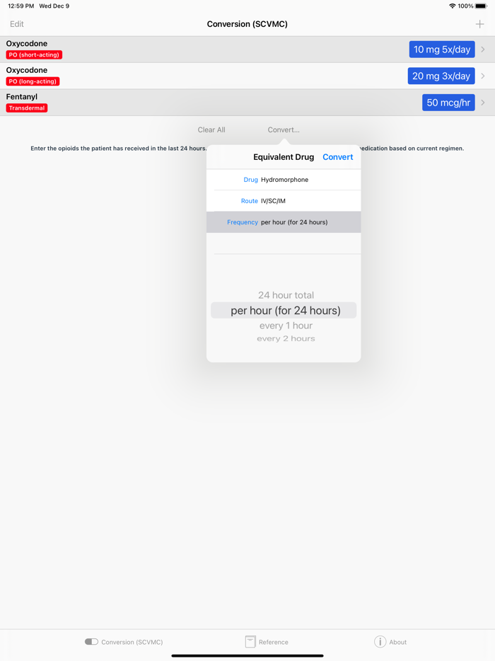 Opioids Dosage Conversion